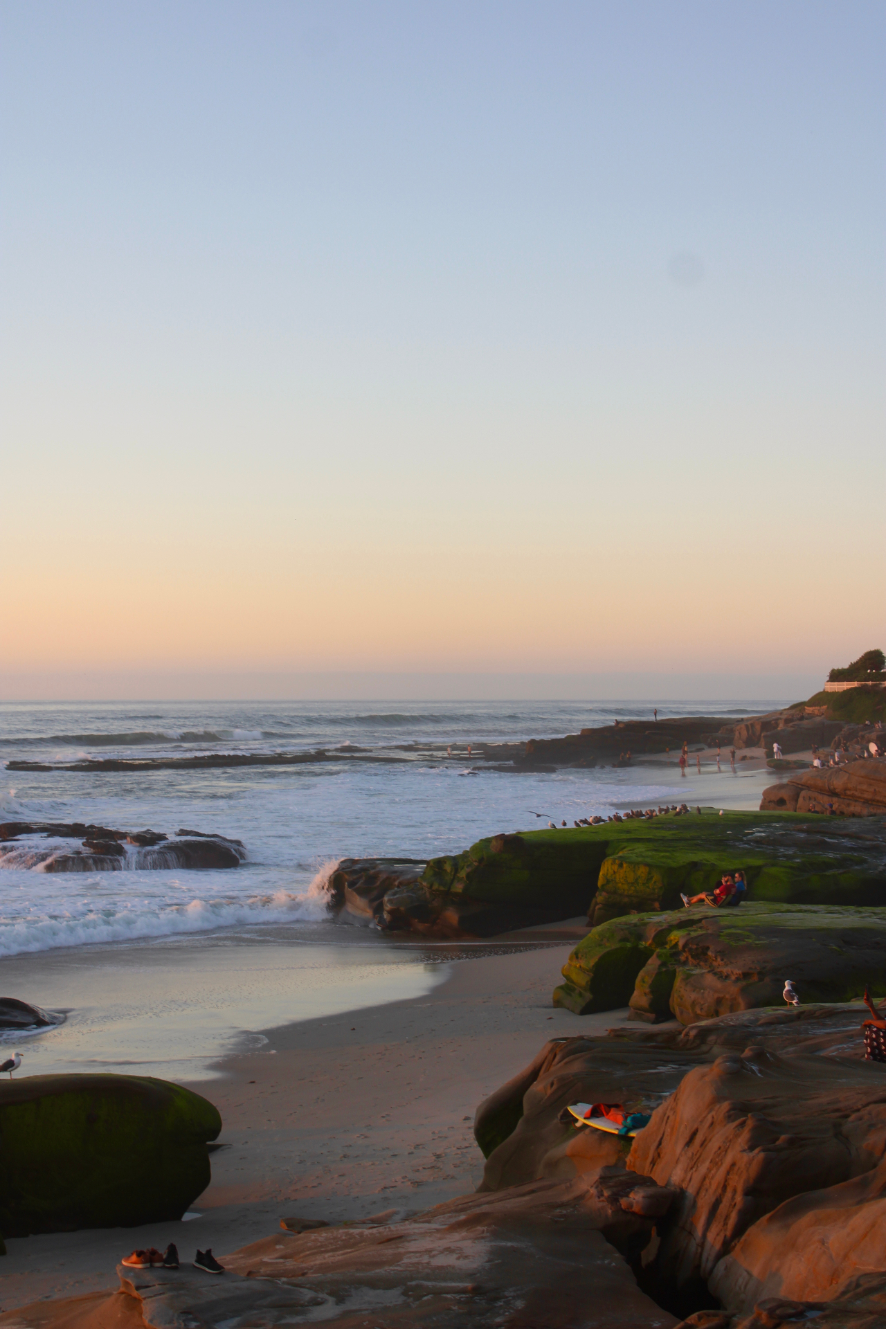 Rocky beach shoreline