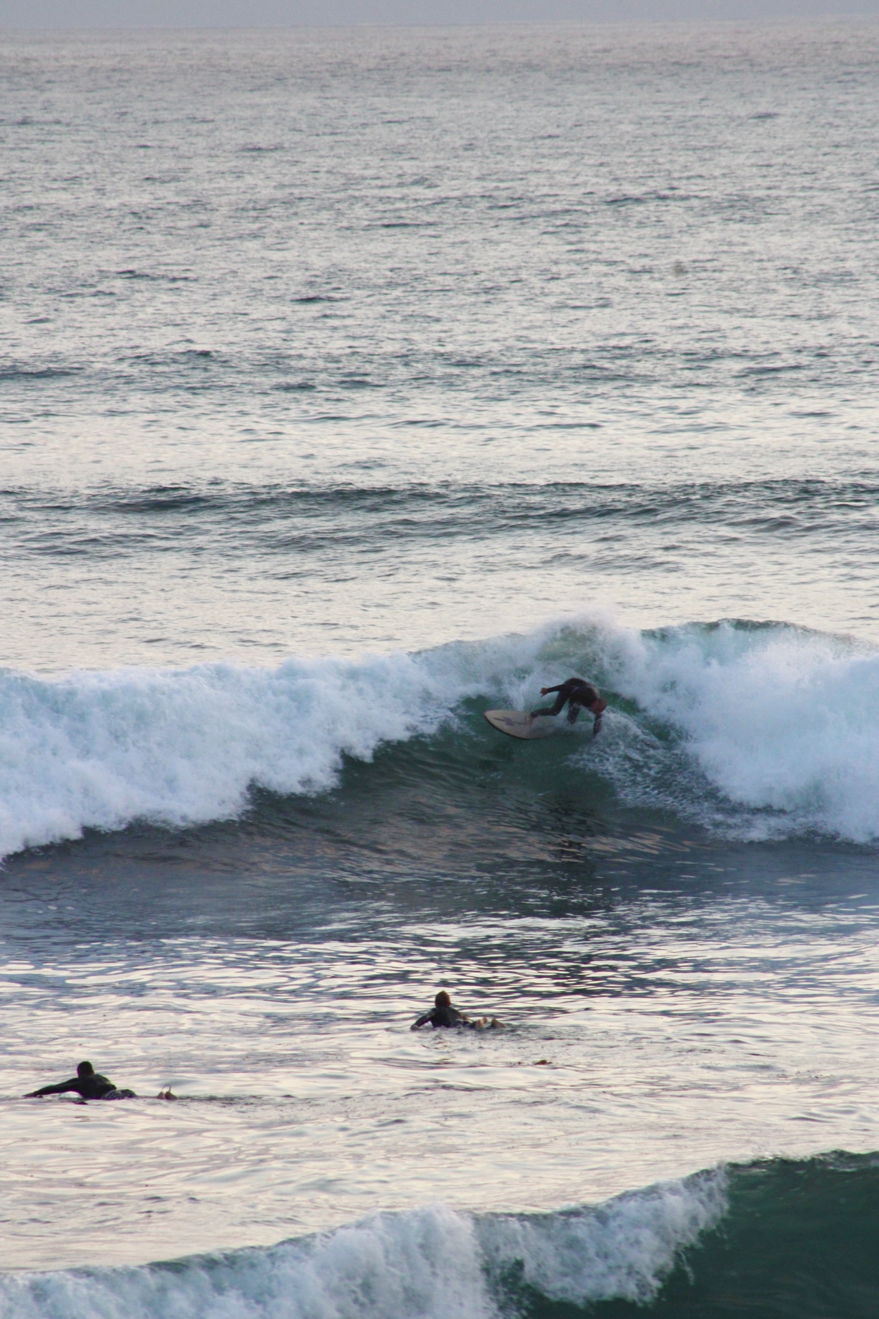 Surfer riding a wave